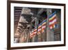 Colourful Buddhist Flags Adorning Columns-Charlie-Framed Photographic Print