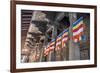 Colourful Buddhist Flags Adorning Columns-Charlie-Framed Photographic Print