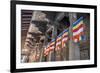 Colourful Buddhist Flags Adorning Columns-Charlie-Framed Photographic Print