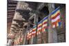 Colourful Buddhist Flags Adorning Columns-Charlie-Mounted Photographic Print