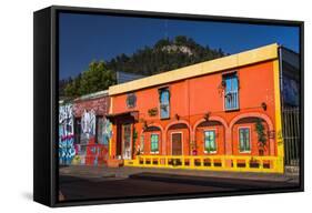 Colourful Buildings in Barrio Bellavista (Bellavista Neighborhood), Santiago Province, Chile-Matthew Williams-Ellis-Framed Stretched Canvas