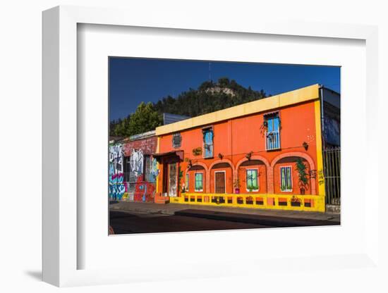 Colourful Buildings in Barrio Bellavista (Bellavista Neighborhood), Santiago Province, Chile-Matthew Williams-Ellis-Framed Photographic Print