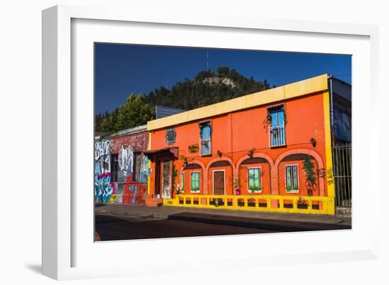 Colourful Buildings in Barrio Bellavista (Bellavista Neighborhood), Santiago Province, Chile-Matthew Williams-Ellis-Framed Photographic Print