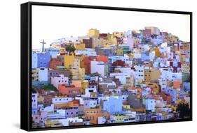 Colourful Buildings in the San Juan District, Las Palmas de Gran Canaria, Gran Canaria, Canary Isla-Neil Farrin-Framed Stretched Canvas