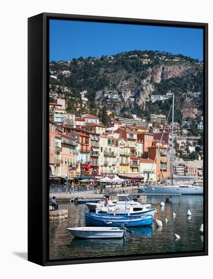 Colourful Buildings, Villefranche, Alpes-Maritimes, Provence-Alpes-Cote D'Azur, French Riviera-Adina Tovy-Framed Stretched Canvas