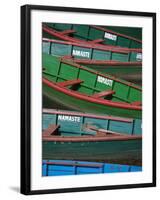 Colourful Canoes on Phewa Lake, Pokhara, Nepal-Jane Sweeney-Framed Photographic Print