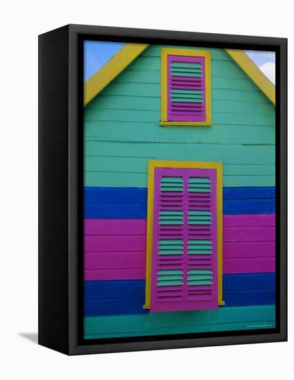 Colourful Chattel House Front, Barbados, West Indies, Caribbean, Central America-Gavin Hellier-Framed Stretched Canvas