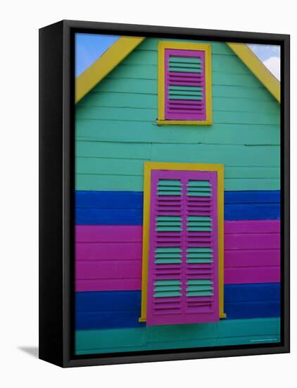 Colourful Chattel House Front, Barbados, West Indies, Caribbean, Central America-Gavin Hellier-Framed Stretched Canvas