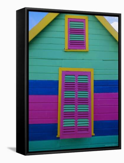 Colourful Chattel House Front, Barbados, West Indies, Caribbean, Central America-Gavin Hellier-Framed Stretched Canvas