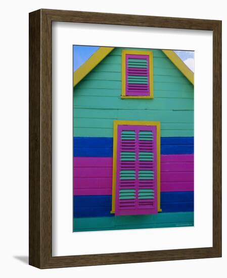 Colourful Chattel House Front, Barbados, West Indies, Caribbean, Central America-Gavin Hellier-Framed Photographic Print