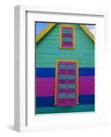 Colourful Chattel House Front, Barbados, West Indies, Caribbean, Central America-Gavin Hellier-Framed Photographic Print