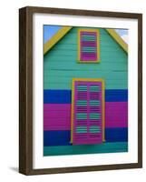 Colourful Chattel House Front, Barbados, West Indies, Caribbean, Central America-Gavin Hellier-Framed Photographic Print