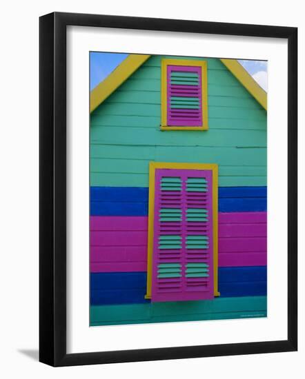 Colourful Chattel House Front, Barbados, West Indies, Caribbean, Central America-Gavin Hellier-Framed Photographic Print