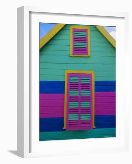 Colourful Chattel House Front, Barbados, West Indies, Caribbean, Central America-Gavin Hellier-Framed Photographic Print