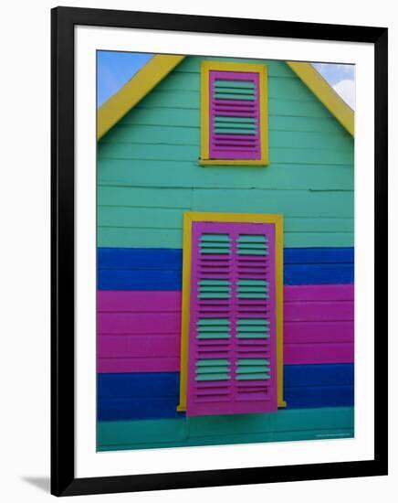 Colourful Chattel House Front, Barbados, West Indies, Caribbean, Central America-Gavin Hellier-Framed Photographic Print