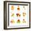 Colourful Children'S Toys Icons-Rainledy-Framed Art Print