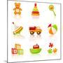 Colourful Children'S Toys Icons-Rainledy-Mounted Art Print