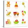 Colourful Children'S Toys Icons-Rainledy-Stretched Canvas