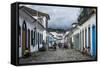 Colourful Colonial Houses in Paraty South of Rio De Janeiro, Brazil, South America-Michael Runkel-Framed Stretched Canvas