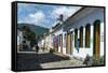 Colourful Colonial Houses in Paraty, South of Rio De Janeiro, Brazil, South America-Michael Runkel-Framed Stretched Canvas