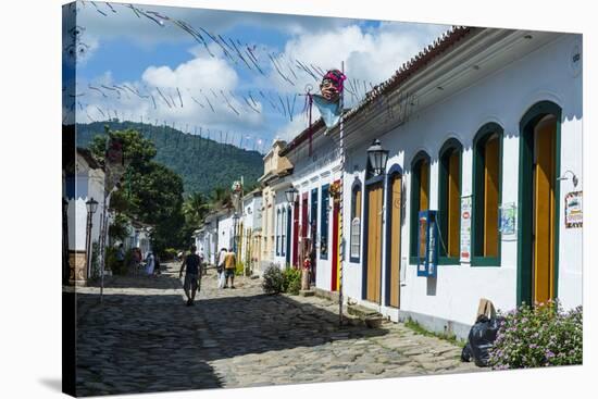 Colourful Colonial Houses in Paraty, South of Rio De Janeiro, Brazil, South America-Michael Runkel-Stretched Canvas