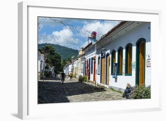 Colourful Colonial Houses in Paraty, South of Rio De Janeiro, Brazil, South America-Michael Runkel-Framed Photographic Print