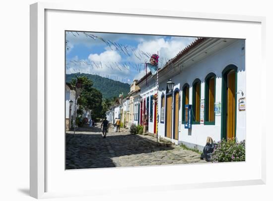 Colourful Colonial Houses in Paraty, South of Rio De Janeiro, Brazil, South America-Michael Runkel-Framed Photographic Print