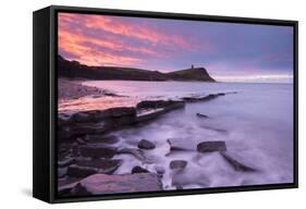 Colourful Dawn Sky Above Kimmeridge Bay on the Jurassic Coast, Dorset, England. Winter-Adam Burton-Framed Stretched Canvas