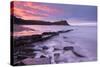 Colourful Dawn Sky Above Kimmeridge Bay on the Jurassic Coast, Dorset, England. Winter-Adam Burton-Stretched Canvas