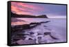 Colourful Dawn Sky Above Kimmeridge Bay on the Jurassic Coast, Dorset, England. Winter-Adam Burton-Framed Stretched Canvas