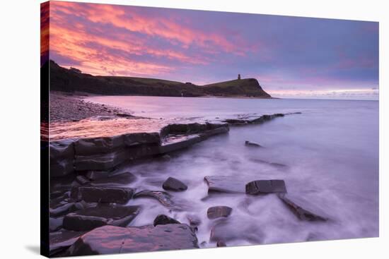 Colourful Dawn Sky Above Kimmeridge Bay on the Jurassic Coast, Dorset, England. Winter-Adam Burton-Stretched Canvas