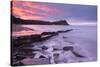 Colourful Dawn Sky Above Kimmeridge Bay on the Jurassic Coast, Dorset, England. Winter-Adam Burton-Stretched Canvas