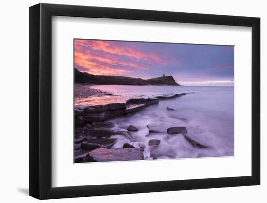 Colourful Dawn Sky Above Kimmeridge Bay on the Jurassic Coast, Dorset, England. Winter-Adam Burton-Framed Photographic Print