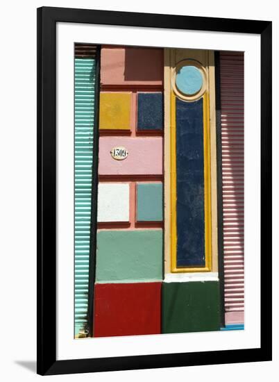 Colourful Doorway, La Boca, Buenos Aires, Argentina-Natalie Tepper-Framed Photo