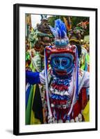 Colourful Dressed Masked Man in the Carneval (Carnival) in Santo Domingo-Michael Runkel-Framed Photographic Print