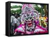 Colourful Dressed Masked Man in the Carneval (Carnival) in Santo Domingo-Michael Runkel-Framed Stretched Canvas