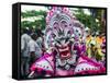 Colourful Dressed Masked Man in the Carneval (Carnival) in Santo Domingo-Michael Runkel-Framed Stretched Canvas