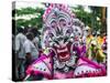 Colourful Dressed Masked Man in the Carneval (Carnival) in Santo Domingo-Michael Runkel-Stretched Canvas