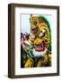 Colourful Dressed Masked Man in the Carneval (Carnival) in Santo Domingo-Michael Runkel-Framed Photographic Print