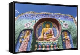 Colourful Exterior Buddha Artwork, Mongolia-Eleanor Scriven-Framed Stretched Canvas