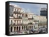 Colourful Facades of Houses in Central Havana, Cuba, West Indies, Caribbean, Central America-Christian Kober-Framed Stretched Canvas