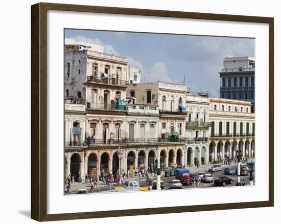 Colourful Facades of Houses in Central Havana, Cuba, West Indies, Caribbean, Central America-Christian Kober-Framed Photographic Print