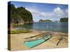 Colourful Fishing Boat on Gota Beach, Caramoan National Park, Southeast Luzon, Philippines-Kober Christian-Stretched Canvas