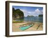 Colourful Fishing Boat on Gota Beach, Caramoan National Park, Southeast Luzon, Philippines-Kober Christian-Framed Photographic Print