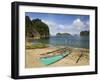 Colourful Fishing Boat on Gota Beach, Caramoan National Park, Southeast Luzon, Philippines-Kober Christian-Framed Photographic Print