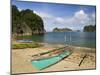 Colourful Fishing Boat on Gota Beach, Caramoan National Park, Southeast Luzon, Philippines-Kober Christian-Mounted Photographic Print