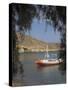 Colourful Fishing Boat on Sea, Kato Zakro, East Coast, Crete, Greek Islands, Greece-Eitan Simanor-Stretched Canvas