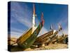 Colourful Fishing Boats at the Fishing Habour, Nouakchott, Mauritania, Africa-Michael Runkel-Stretched Canvas