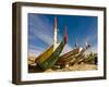 Colourful Fishing Boats at the Fishing Habour, Nouakchott, Mauritania, Africa-Michael Runkel-Framed Photographic Print