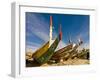 Colourful Fishing Boats at the Fishing Habour, Nouakchott, Mauritania, Africa-Michael Runkel-Framed Photographic Print